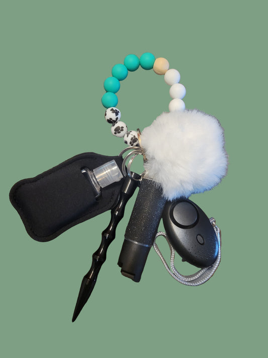 Beaded bracelet keychain